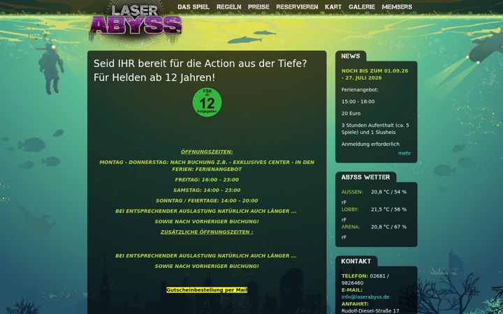 Screenshot of lasertag-altenkirchen.de