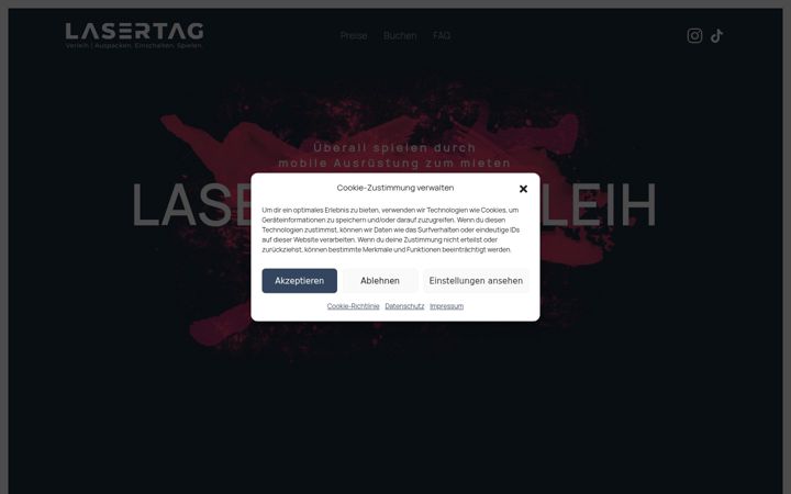 Screenshot of lasertag-verleih.de