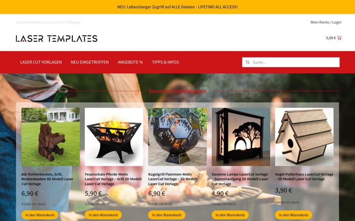 Screenshot of lasertemplates.de