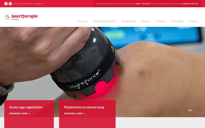 Screenshot of lasertherapiewierden.nl