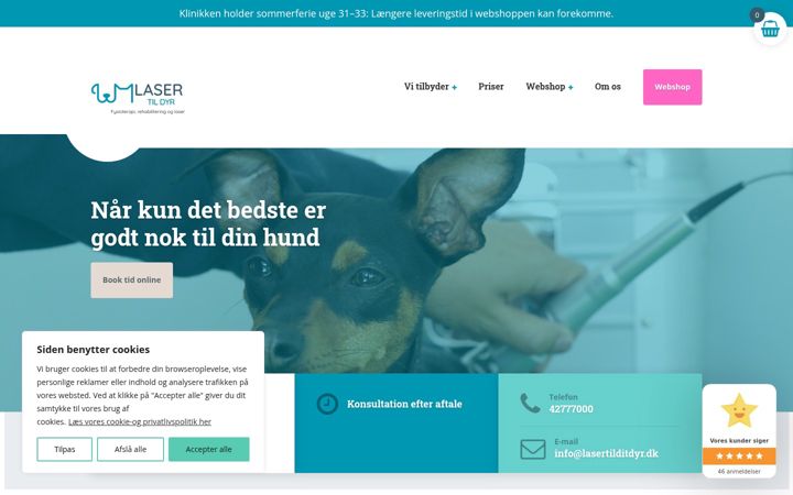 Screenshot of lasertilditdyr.dk