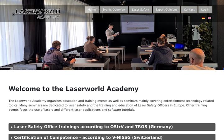 Screenshot of laserworld-academy.com
