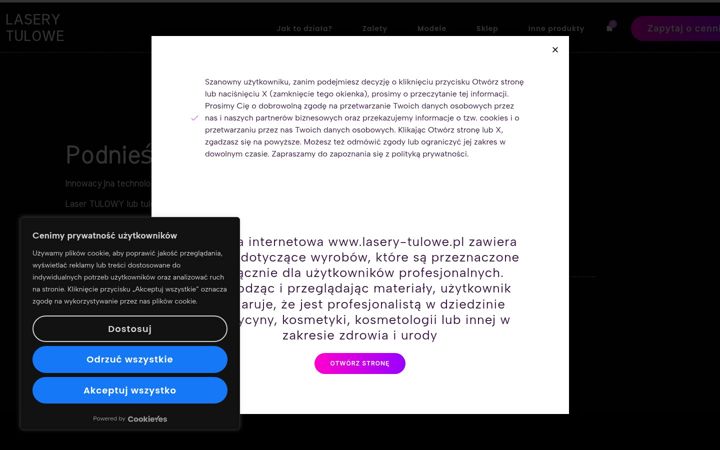 Screenshot of lasery-tulowe.pl