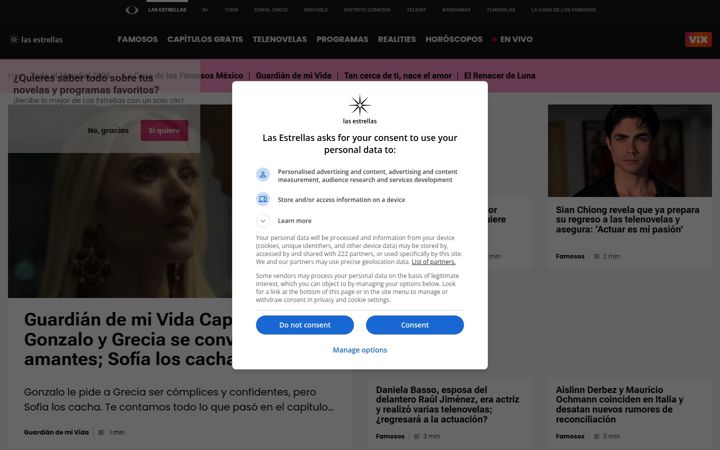 Screenshot of lasestrellas.tv