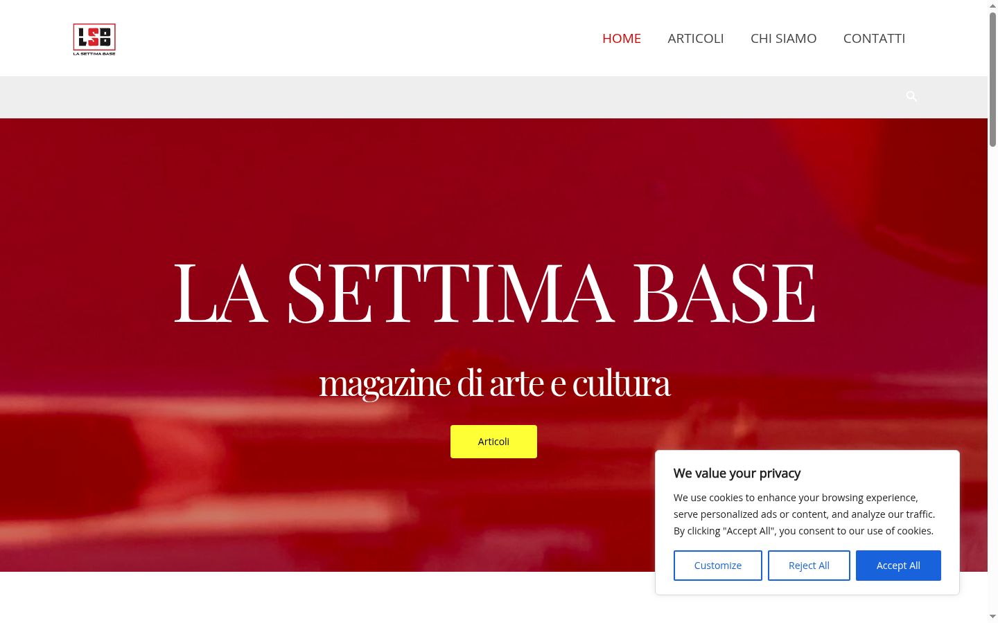 Screenshot of the consent banner shown before any interaction