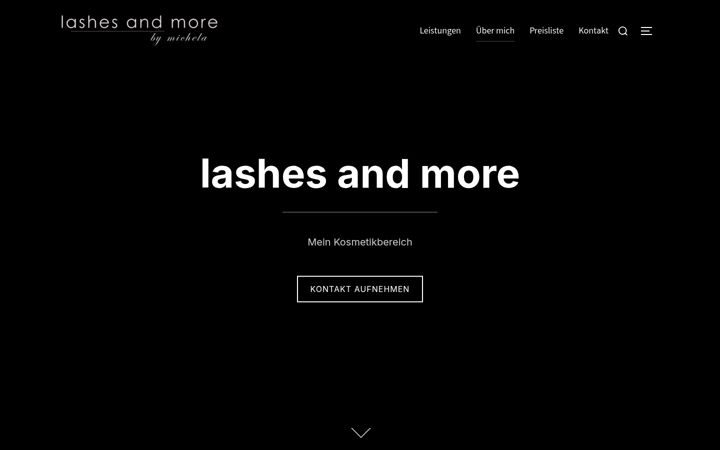 Screenshot of lashesandmorebymichela.de