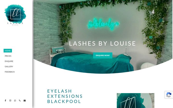 Screenshot of lashesbylouise.com
