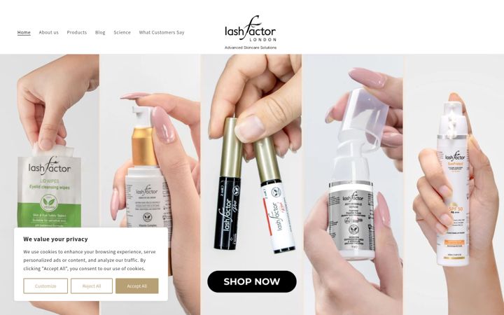 Screenshot of lashfactor.com