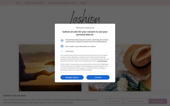 Screenshot of lashion.sk