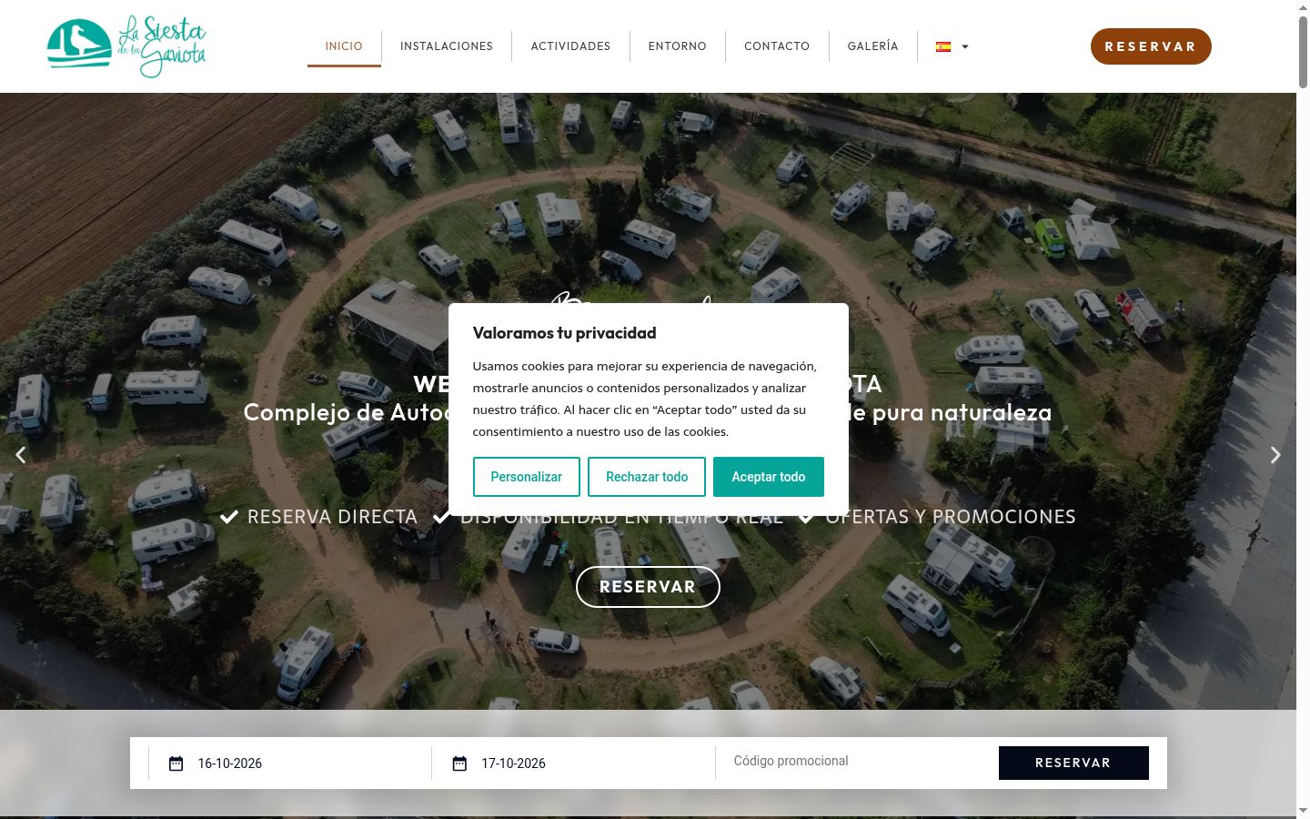 Screenshot of the consent banner shown before any interaction