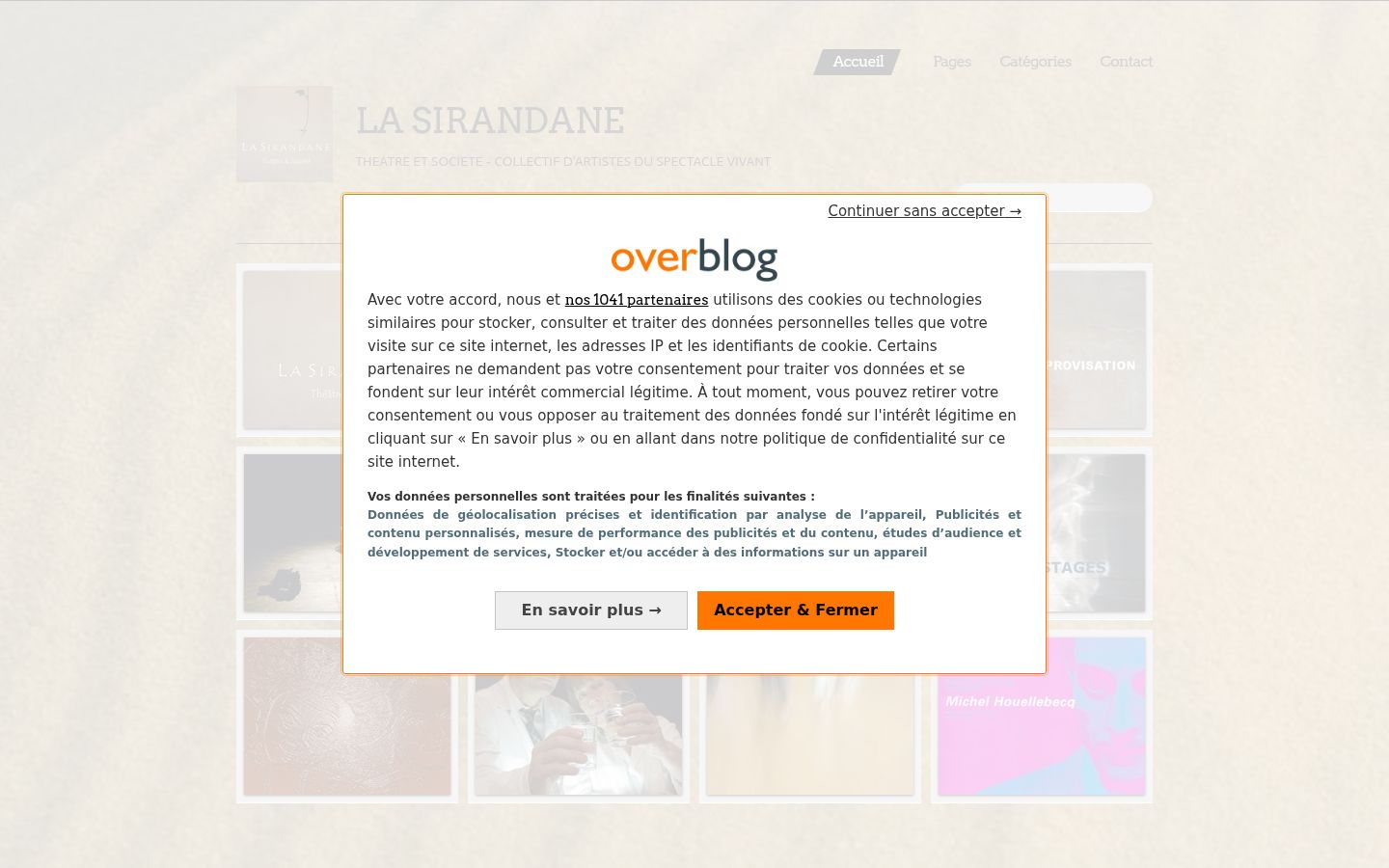 Screenshot del banner di consenso mostrato prima di qualsiasi interazione