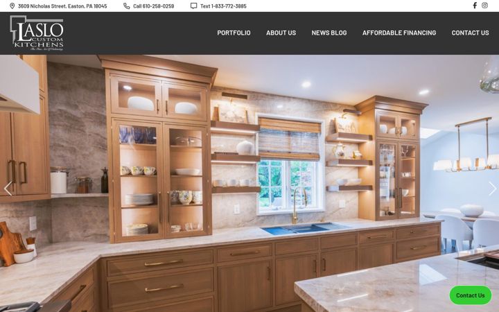 Screenshot of laslokitchens.com