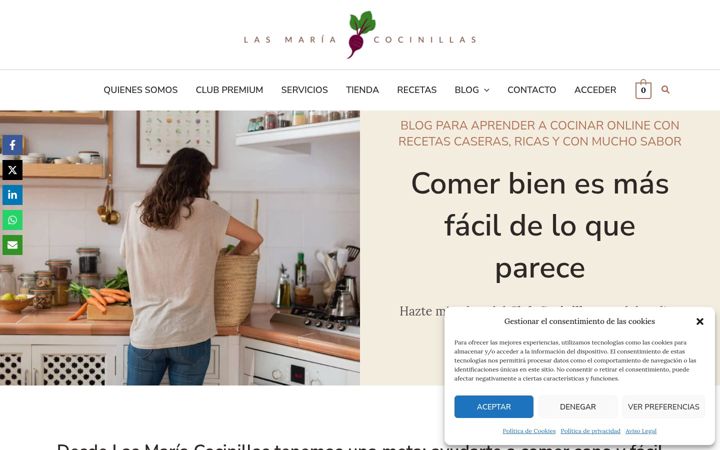 Captură de ecran a lasmariacocinillas.com