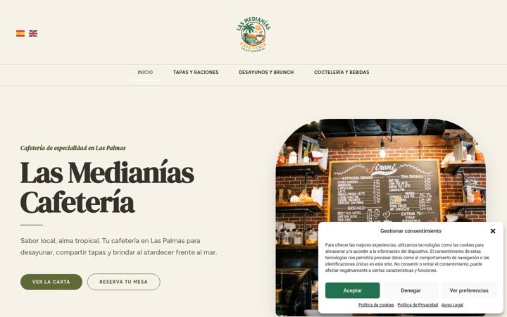 Screenshot of lasmedianiascafeteria.es