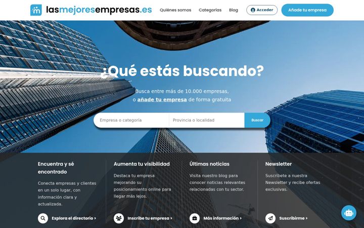 Kuvakaappaus sivustosta lasmejoresempresas.es