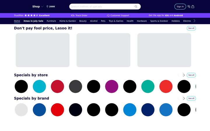 Screenshot of lasoo.com.au