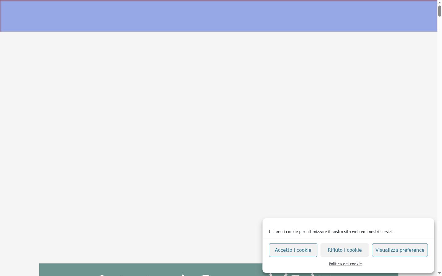 Screenshot del banner di consenso mostrato prima di qualsiasi interazione