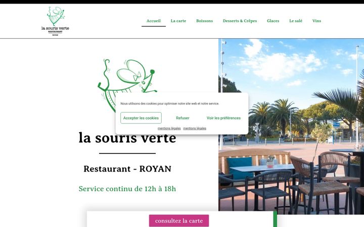 Screenshot of lasourisverte-royan.fr