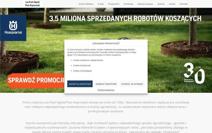 Screenshot of lasparkogrod.pl