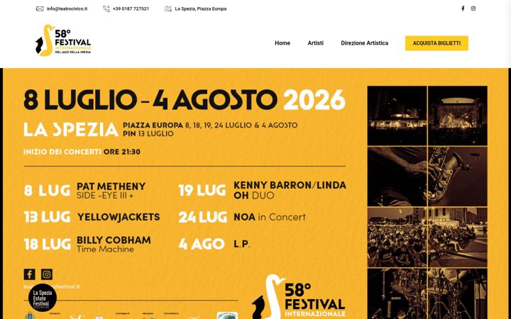 Screenshot of laspeziajazzfestival.it