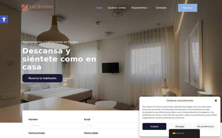 Screenshot of lasquintasapartamentos.com
