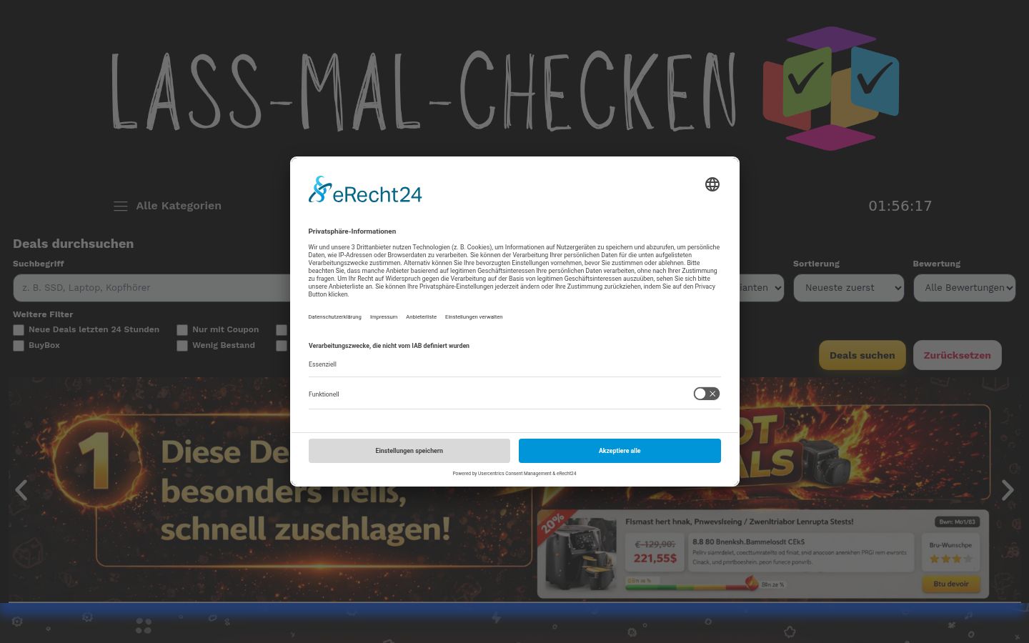 Screenshot van de toestemmingsbanner zoals getoond vóór enige interactie