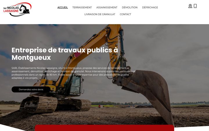 Screenshot of lassaigne-terrassement.fr