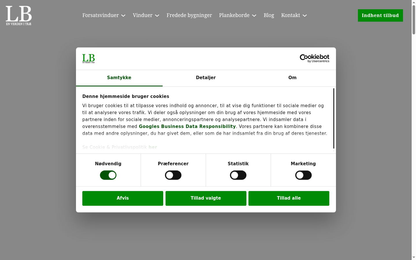 Screenshot of the consent banner shown before any interaction