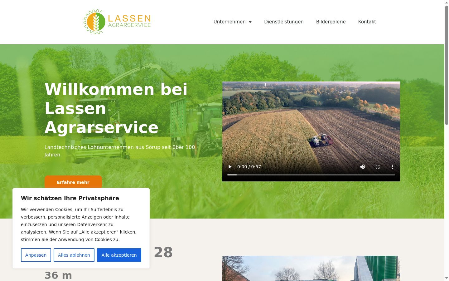 Screenshot des Einwilligungsbanners vor jeglicher Interaktion