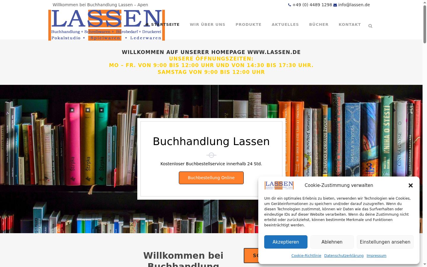 Screenshot des Einwilligungsbanners vor jeglicher Interaktion
