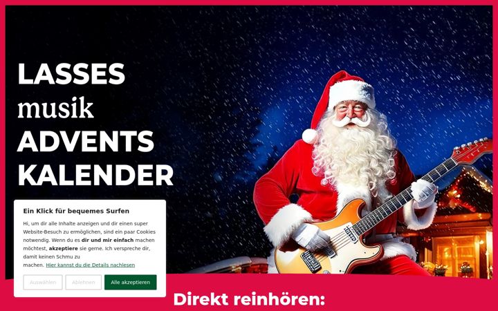 Screenshot of lassesmusikkalender.de