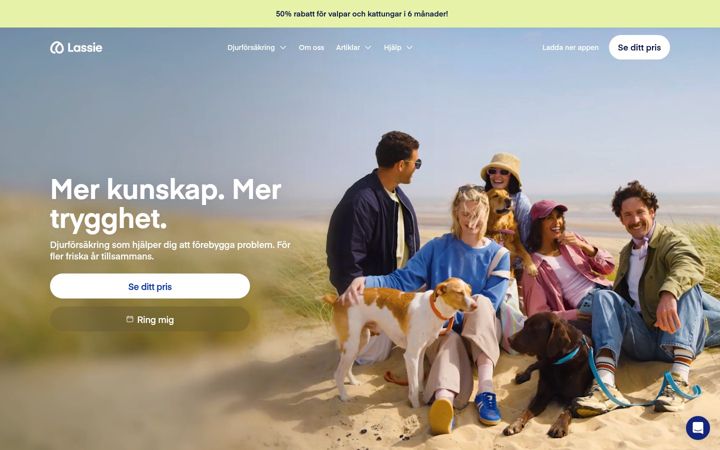 Skærmbillede af lassie.co