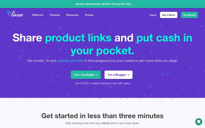 Screenshot of lasso.link