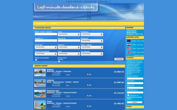 Screenshot of last-minute-dovolena-zajezdy.cz