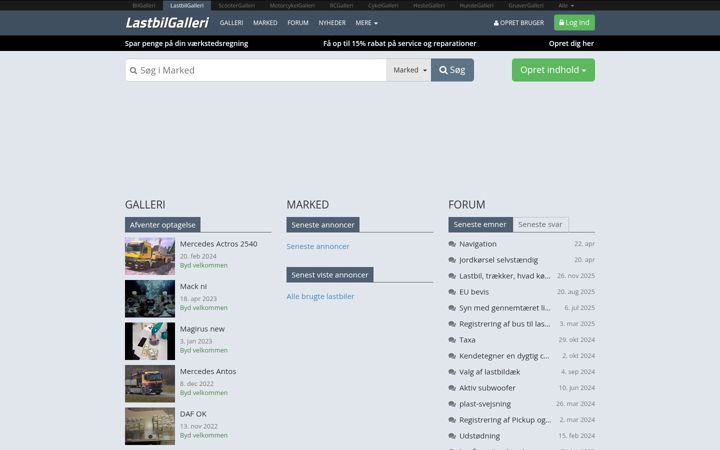 Screenshot of lastbilgalleri.dk