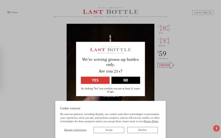 Ekraanipilt saidist lastbottlewines.com