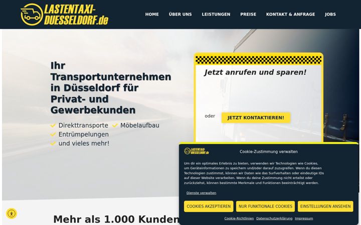 Screenshot of lastentaxi-duesseldorf.de