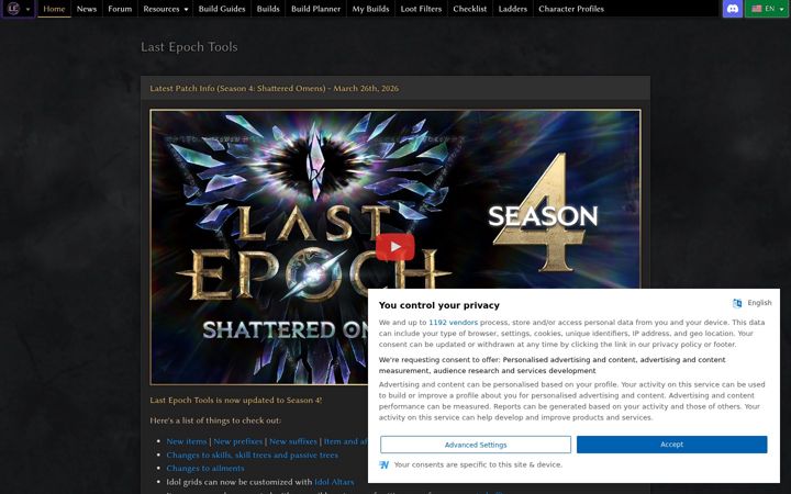 Screenshot ta' lastepochtools.com