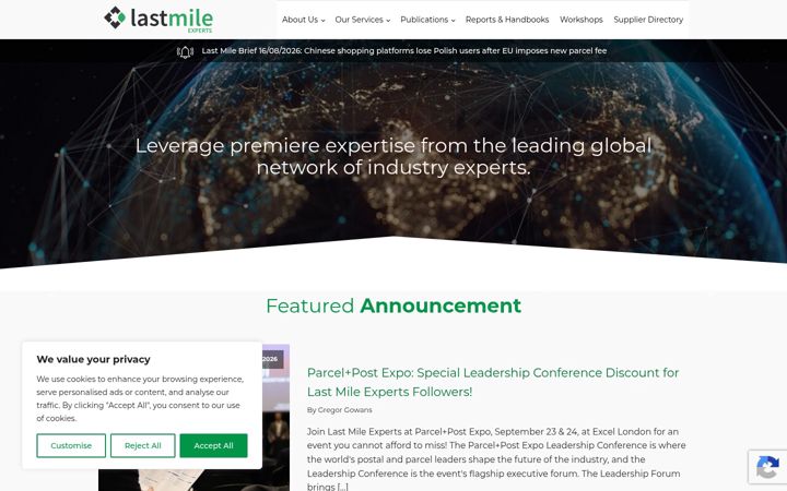 Screenshot of lastmileexperts.com