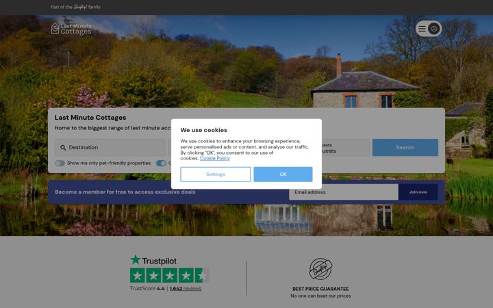 Screenshot of lastminute-cottages.co.uk