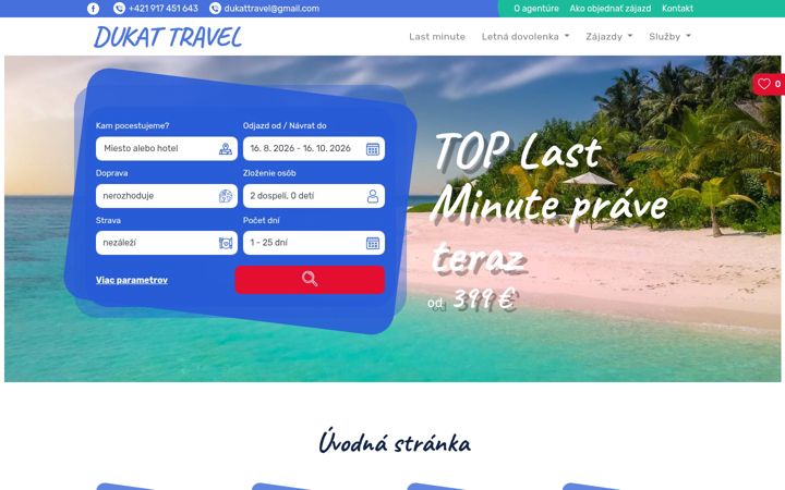 Screenshot of lastminute-dovolenka.sk