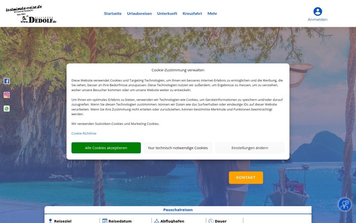 Screenshot of lastminute-reise.de