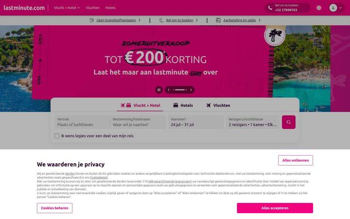 Screenshot ta' lastminute.be