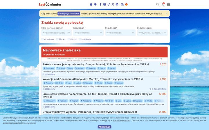 Screenshot of lastminuter.pl
