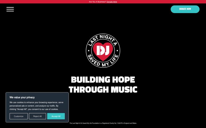 Screenshot of lastnightadjsavedmylife.org