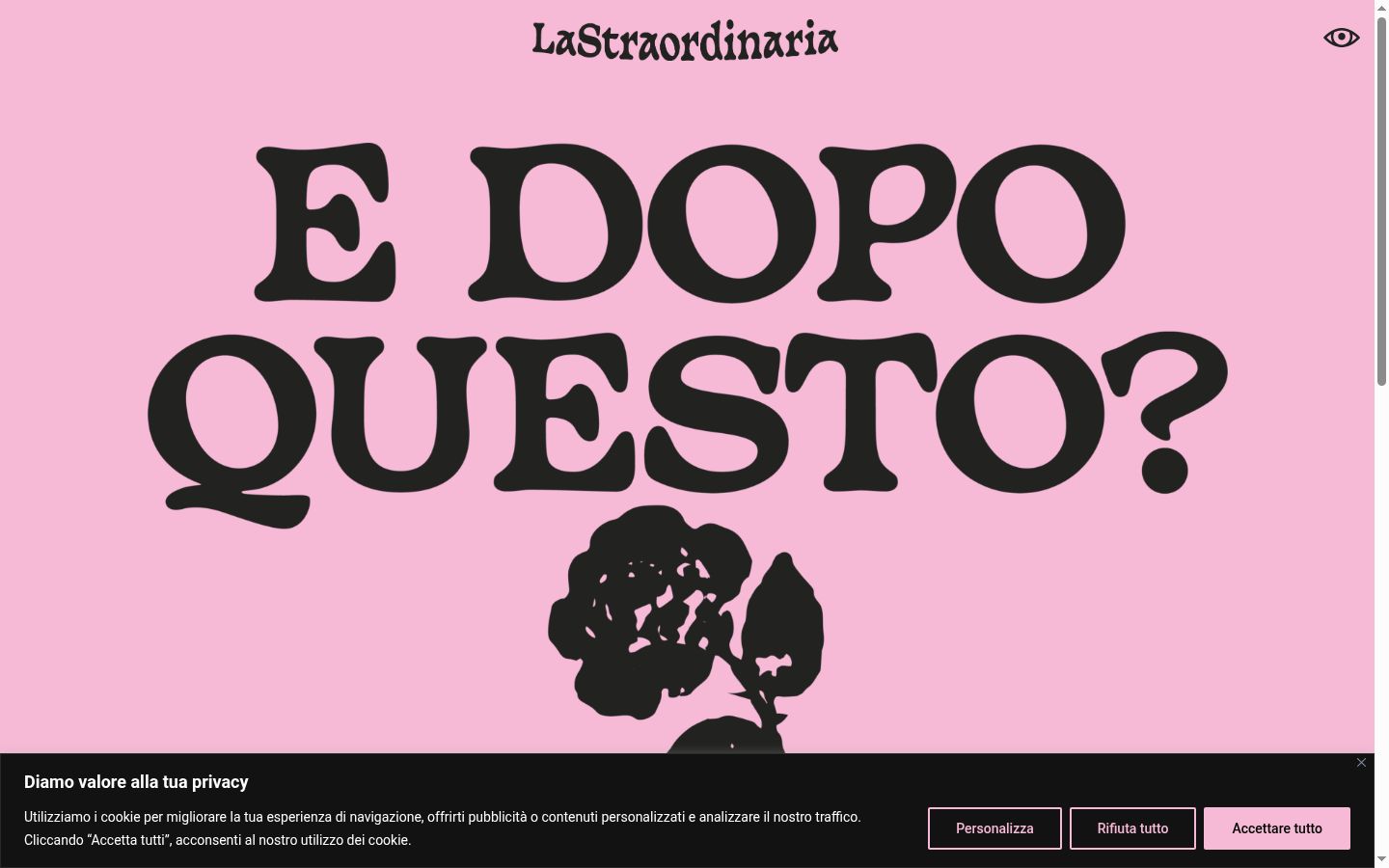 Screenshot del banner di consenso mostrato prima di qualsiasi interazione
