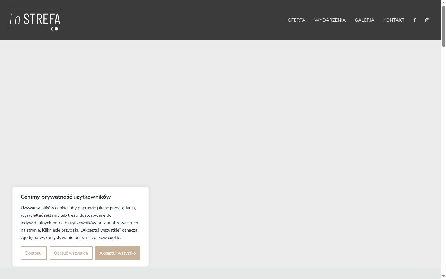 Screenshot del banner di consenso mostrato prima di qualsiasi interazione