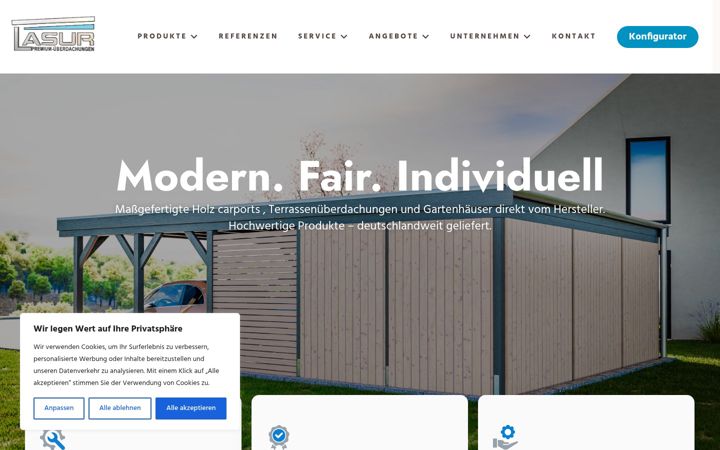 Screenshot of lasur-holzcarport.de
