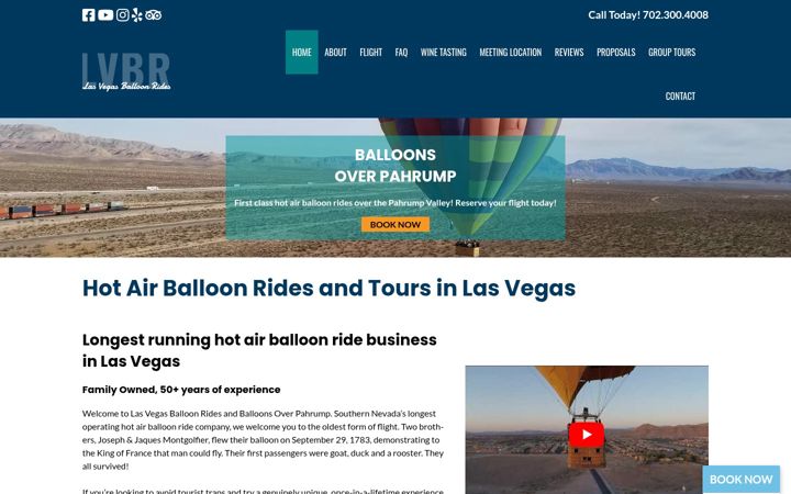 Screenshot of lasvegasballoonrides.com