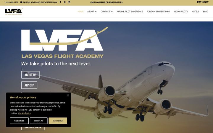 Screenshot of lasvegasflightacademy.com